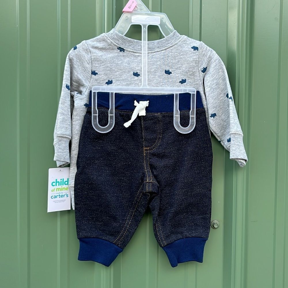 Baby Boys Long Sleeve Sweatshirt and Pants, T-shirt Hoodie & Shorts 4-Piece 0-3M - Picture 4 of 7